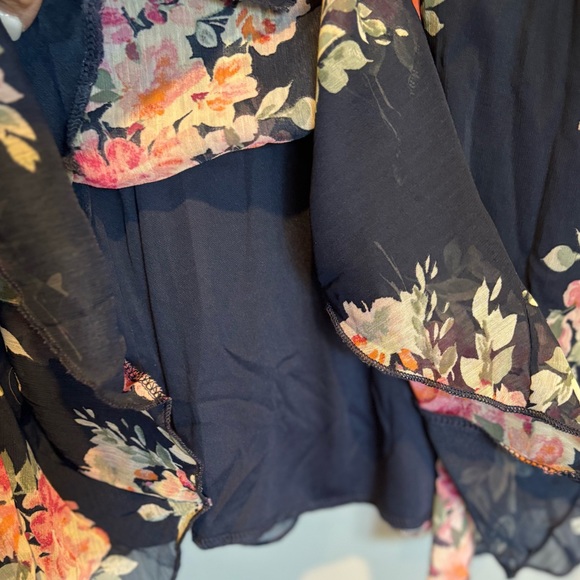 Women's Navy Blue Floral Dress with Floral Print -Francesca's Trixxi Siz… - Picture 3 of 11